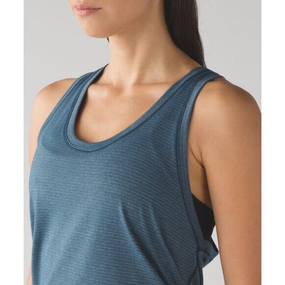 LULULEMON Tie It Up Singlet Size 6 Heathered Alberta Lake - Picture 5 of 12